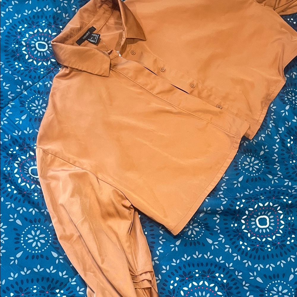 Zara Camel Button-Up Shirt